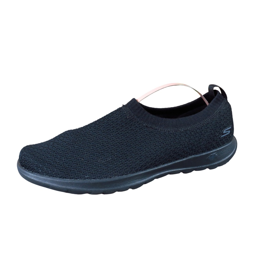 Skechers GO WALK‎ Joy Women Shoe Sneaker 8.5 Walking Black Engineer Knit Slip On